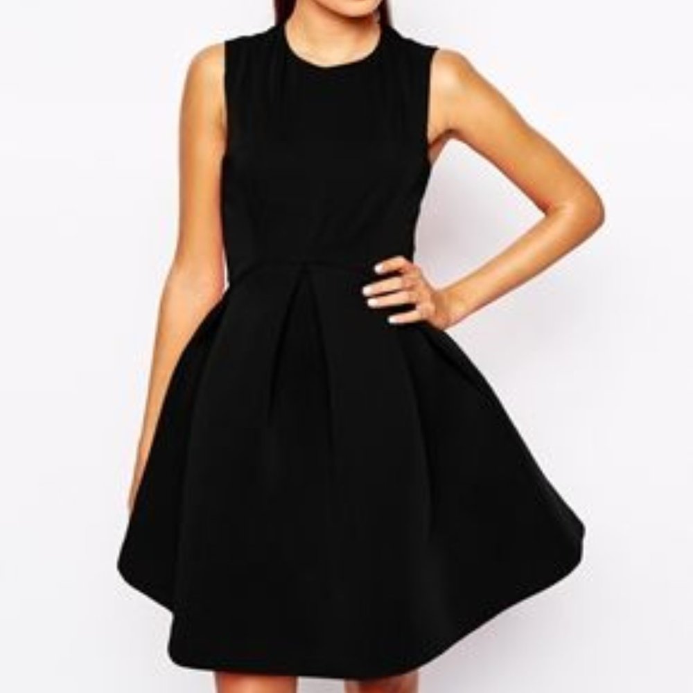AQAQ | Candice Mini Dress w/full vol skirt | Black